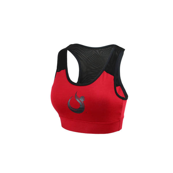 [TOP : HTU100] HOTWORX MESH RACER BACK CROP BRA / RED