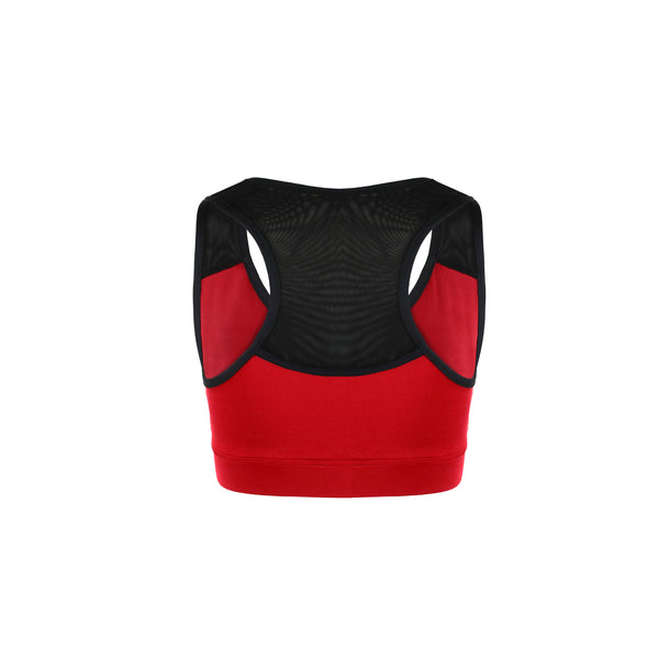 [TOP : HTU100] HOTWORX MESH RACER BACK CROP BRA / RED