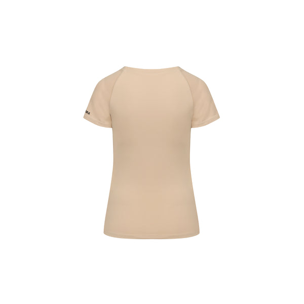 [TOP : HTK015] HOTWORX BASIC HALF SLEEVE TOP / SAND BEIGE