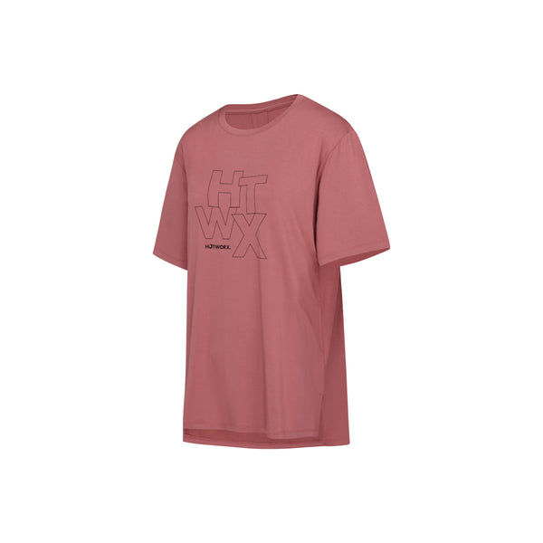 [TOP : HL014] HOTWORX PINTUCK HALF SLEEVE T-SHIRTS / DRY ROSE