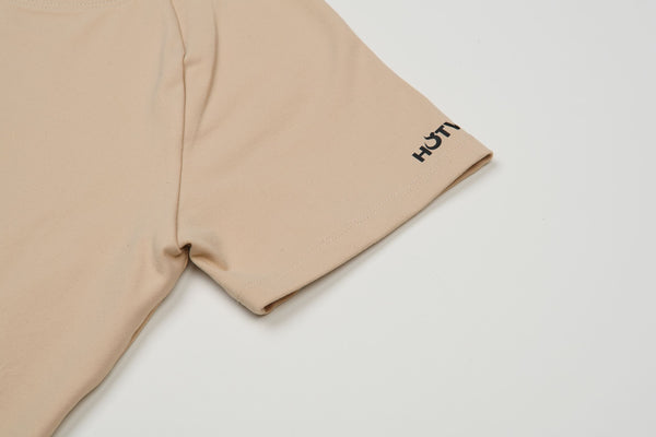 [TOP : HTK015] HOTWORX BASIC HALF SLEEVE TOP / SAND BEIGE