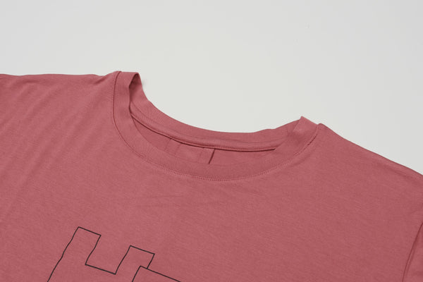 [TOP : HL014] HOTWORX PINTUCK HALF SLEEVE T-SHIRTS / DRY ROSE