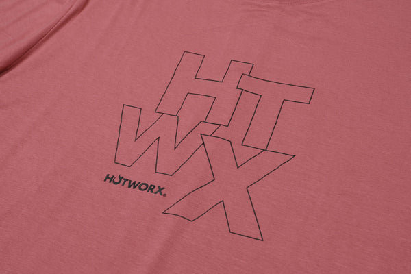 [TOP : HL014] HOTWORX PINTUCK HALF SLEEVE T-SHIRTS / DRY ROSE