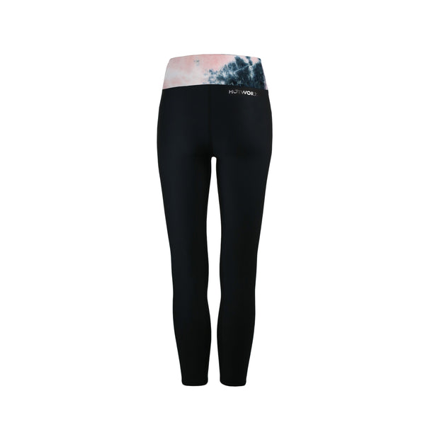 [BOTTOM : HPU7018] HOTWORX TIE DYE V-WAIST LEGGINGS / PINK CHACOAL