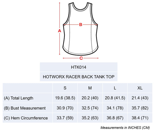 [TOP : HTK014] HOTWORX RACER BACK TANK TOP / WHITE