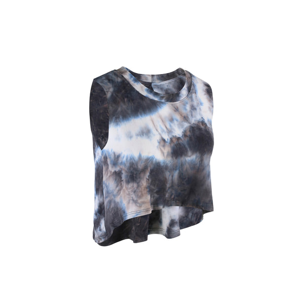 [TOP : HTU2007] HOTWORX TIE DYE SLEEVELESS COVER-UP / CHARCOAL