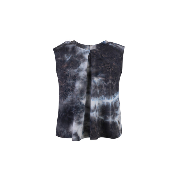 [TOP : HTU2007] HOTWORX TIE DYE SLEEVELESS COVER-UP / CHARCOAL