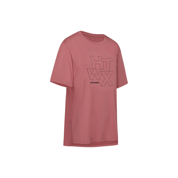 [TOP : HL014] HOTWORX PINTUCK HALF SLEEVE T-SHIRTS / DRY ROSE